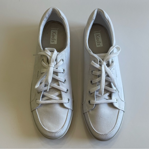 Keds White Canvas Lace Up Sneaker Women’s Size 9.5 Like New! - Picture 3 of 11